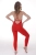 czerwony damski kombinezon z wycięciami na plecach